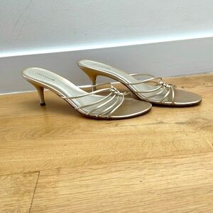 Ann Taylor gold strappy heels